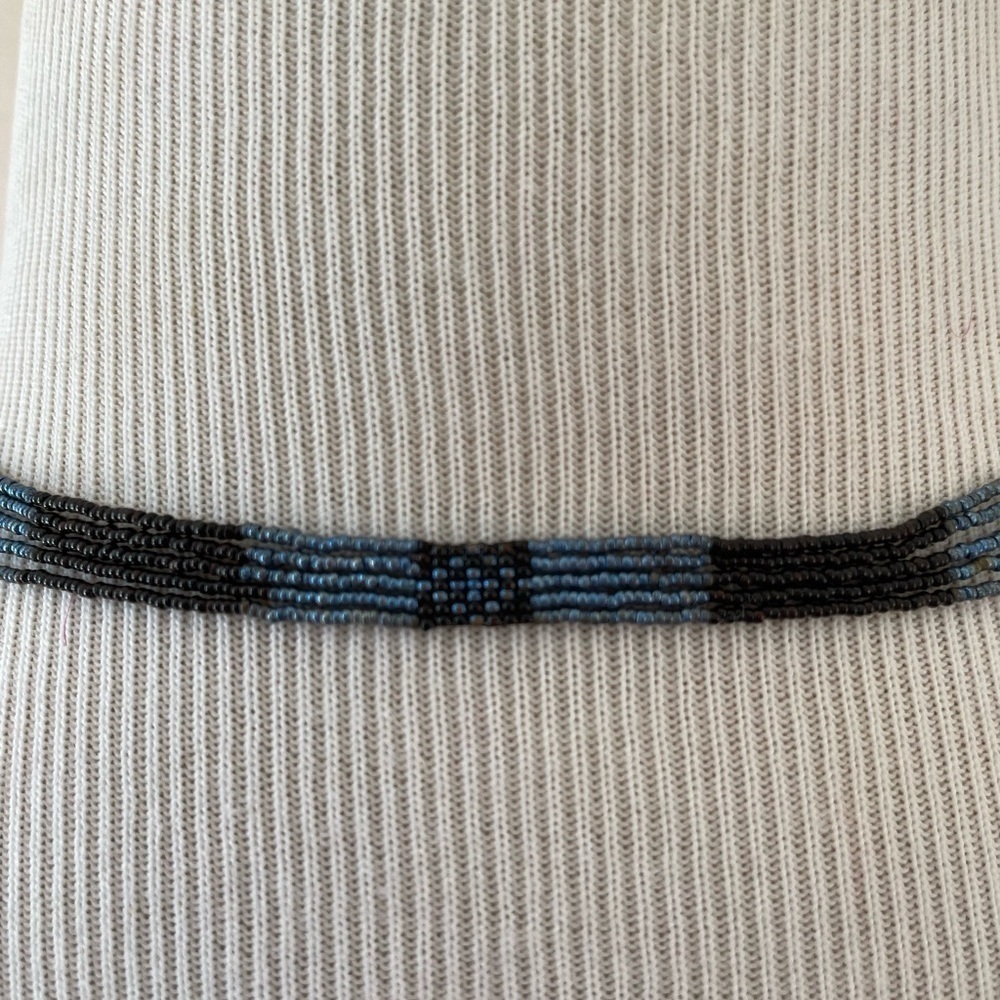 Antique 1920s Flapper Art Deco‎ Micro Beaded Necklace with Butterfly - Picture 6 of 10